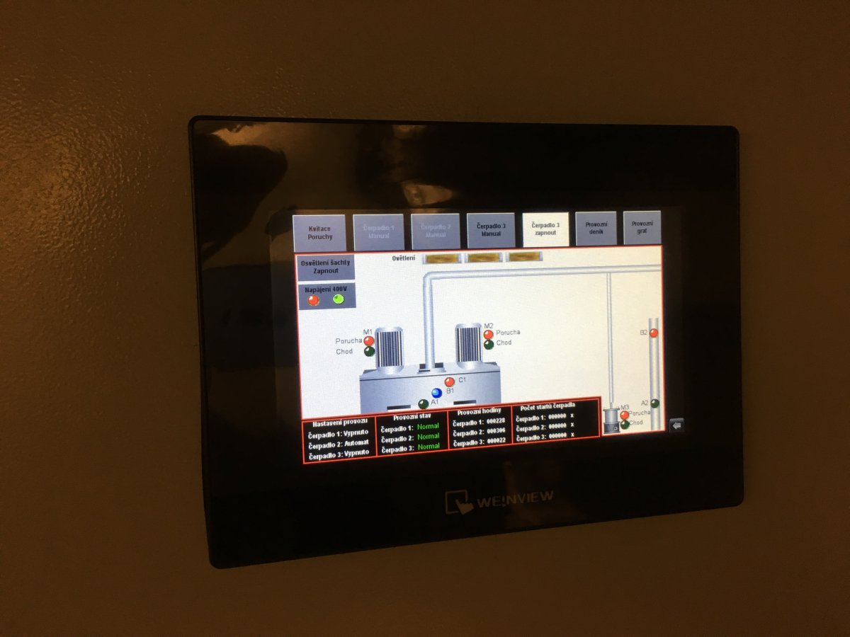 Výroba a instalace rozvaděče přečerpávací stanice odpadních vod.